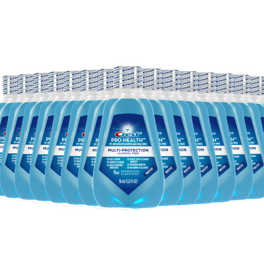 Crest Pro-Health Mouthwash, Alcohol Free, Multi-Protection Clean Mint, 1.2 Fl oz ea - 48 Pack