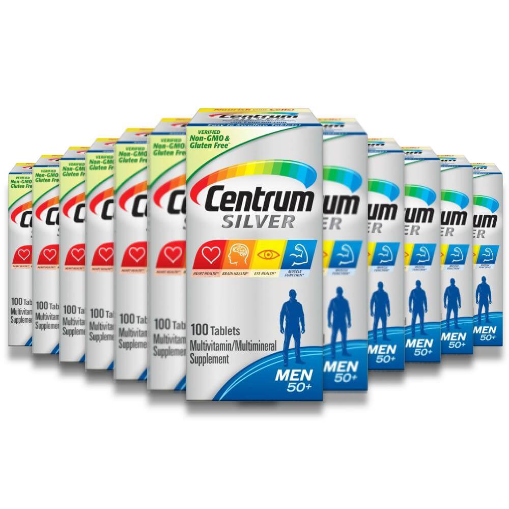Centrum - Silver Men 50+ Multavitamin, Multimineral Supplement - 100 Tablets - 12 Pack