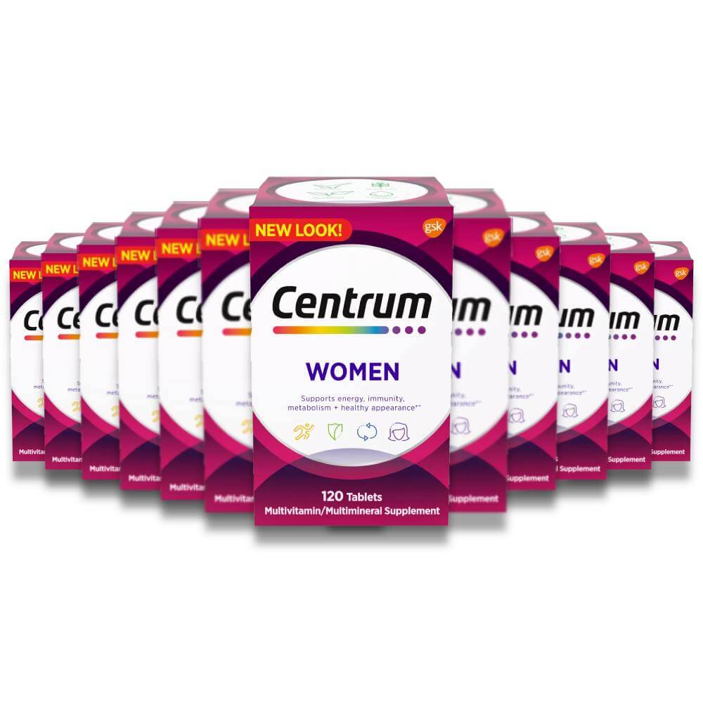 Centrum - Women Multivitamin, Multimineral Supplement - 120 Tablets - 12 Pack
