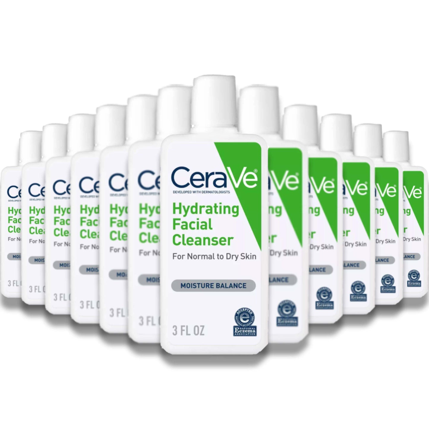 CeraVe - Face Wash, Hydrating Facial Cleanser for Normal to Dry Skin - 3 Oz - 24 Pack