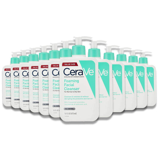 CeraVe - Foaming Face Wash, Facial Cleanser for Normal to Oily Skin - 16 Oz - 12 Pack