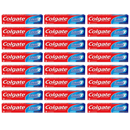 Colgate Cavity Protection with Fluoride, Great regular, White, Bulk 8 Oz each - 24 Pack