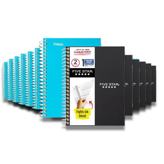 Mead - Five Star Spiral Notebooks, 1 Subject - 100 Sheets - 12 Packs