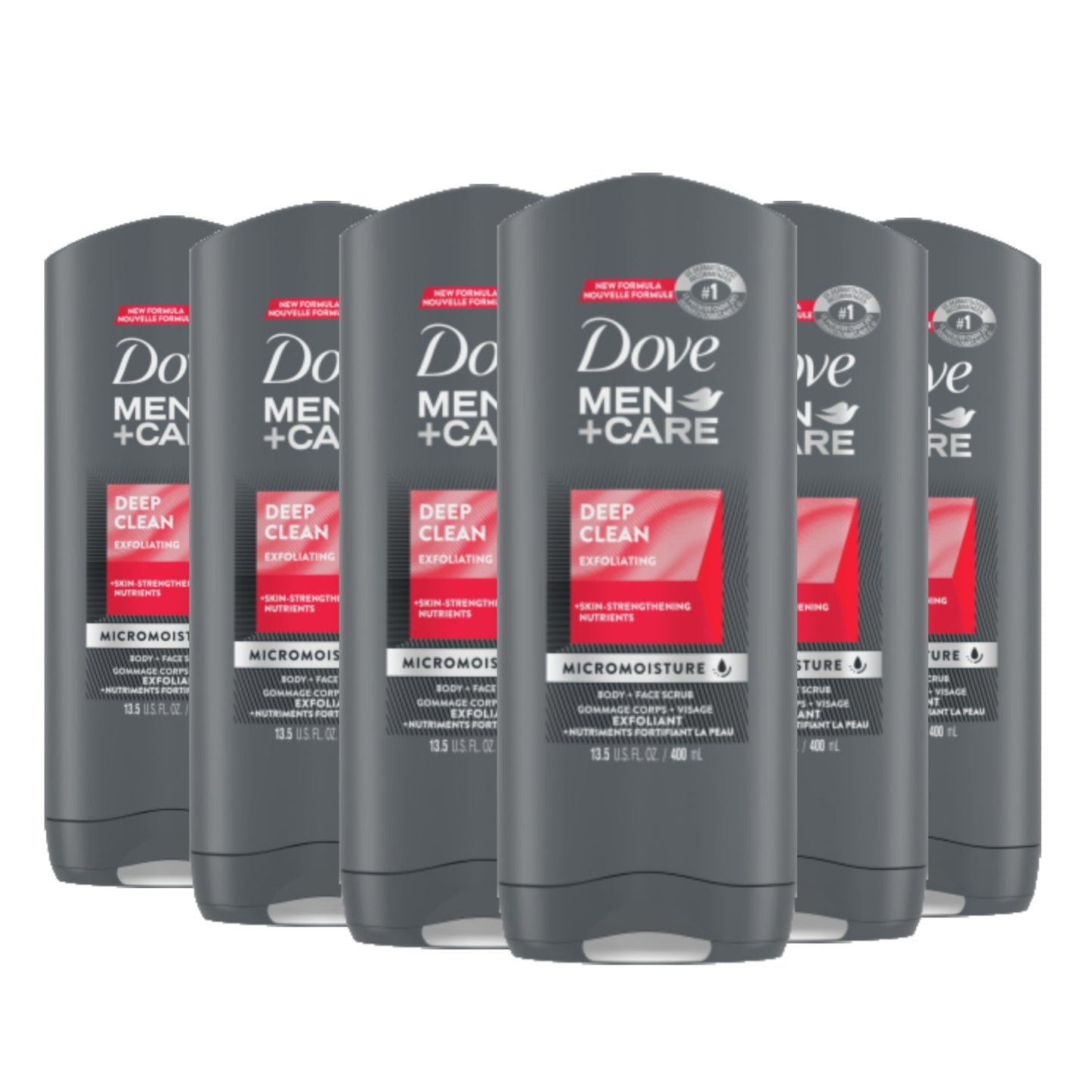 Dove Men +Care Body Wash Deep Clean 13.5 oz/ 400 ml- 6 Pack