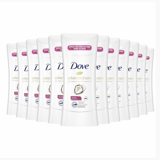 Dove Advanced Care Antiperspirant Deodorant Stick Caring Coconut - 2.6 Oz - 12 Pack