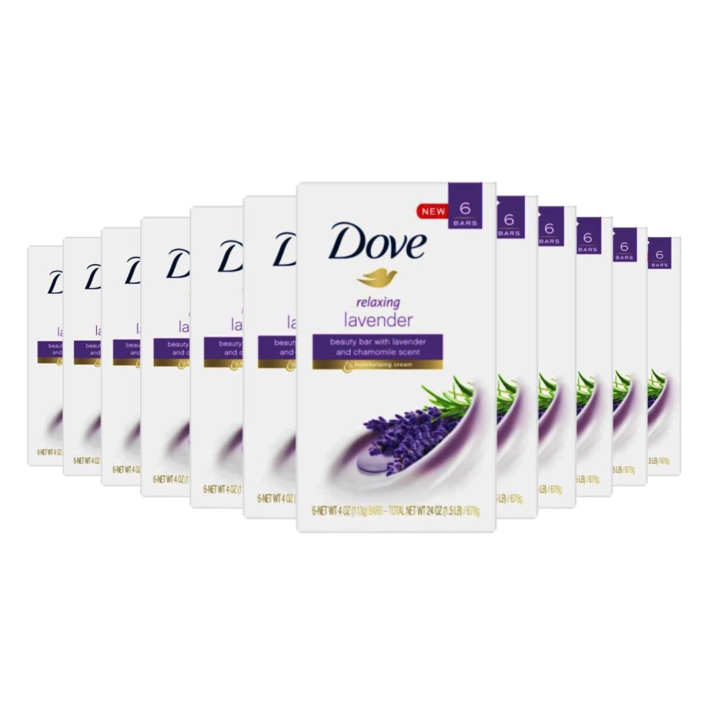 Dove Relaxing Beauty Bar with Lavender and Chamomile 3.75 OZ 6 ct - 12 Pack (72 ct)