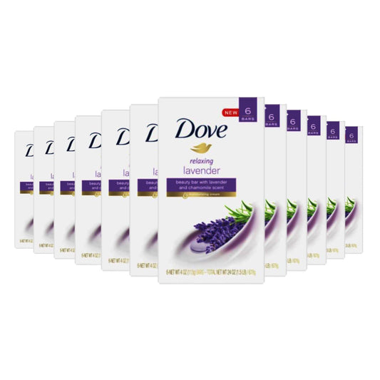 Dove Relaxing Beauty Bar with Lavender and Chamomile 3.75 OZ 6 ct - 12 Pack (72 ct)
