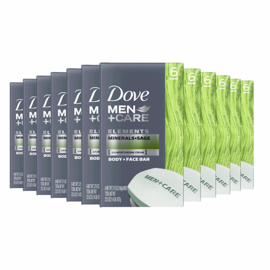 Dove Men+Care Body and Face Bar, Minerals + Sage,3.75 OZ 6 ct - 12 Pack (72 ct)