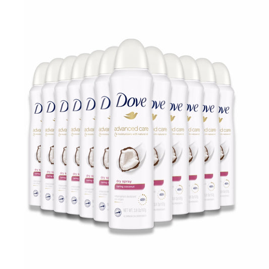 Dove - Advanced Care, Caring Coconut Dry Spray Deodorant - 3.8 oz - 12 Pack