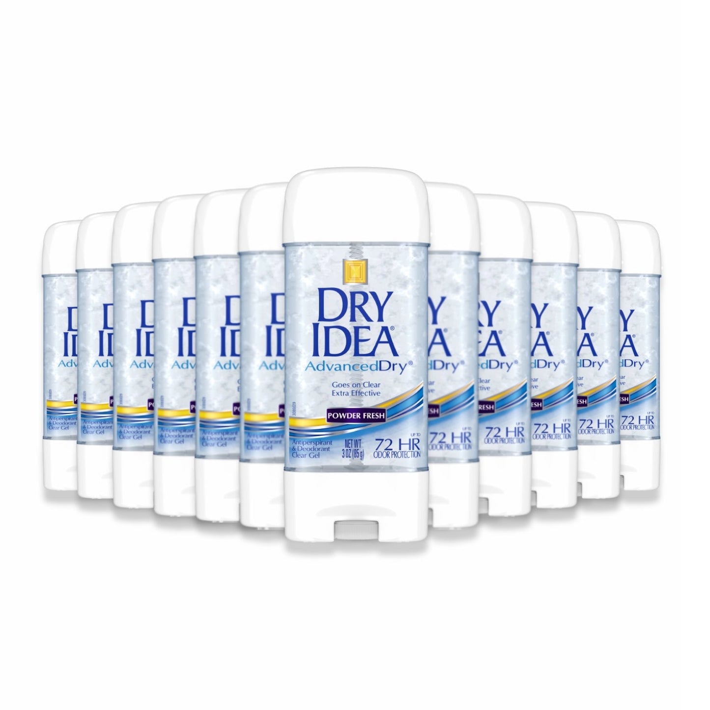 Dry Idea Advanced Dry -Antiperspirant Deodorant Gel, Powder Fresh - 3 oz - 12 Pack