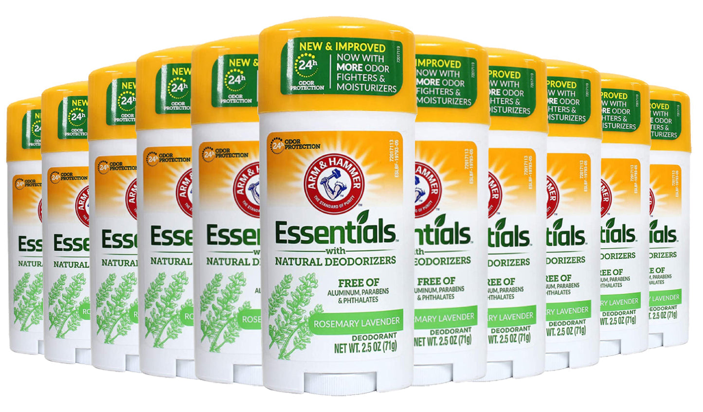 Arm & Hammer Essentials Natural Deodorant Fresh Rosemary Lavender Natural- 2.5 oz - 12 Pack