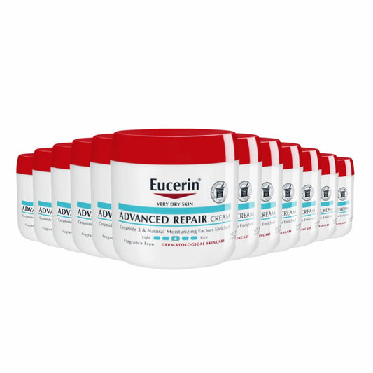 Eucerin Advanced Repair Fragrance Free Body Cream for Dry Skin 16oz - 12 Pack