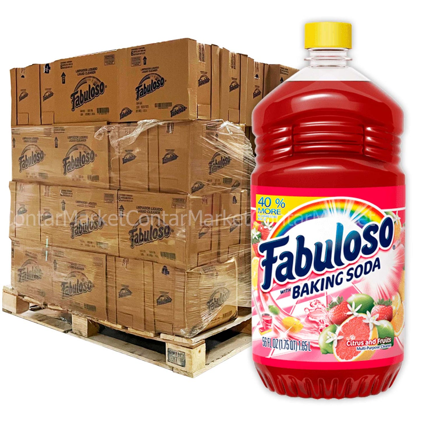 Fabuloso All Purpose Cleaner, Pallet - 5 Fragances - 56oz - 75 Boxes - 6 Bottles Each