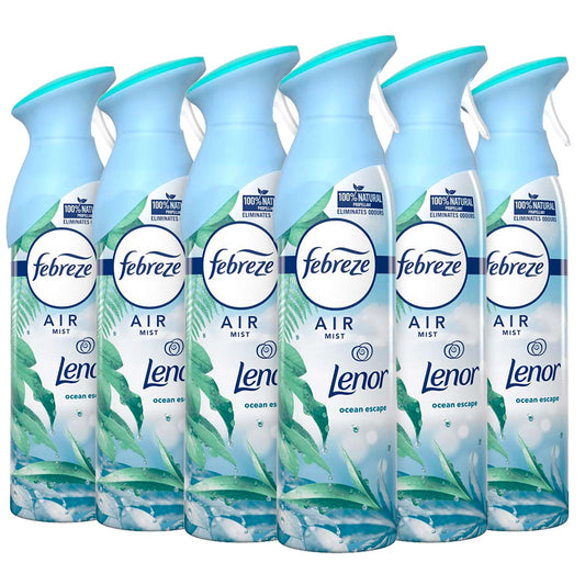 Febreze Air Mist Freshener Spray Ocean Escape - 300 ml /10.14 oz ,- 6 Pack