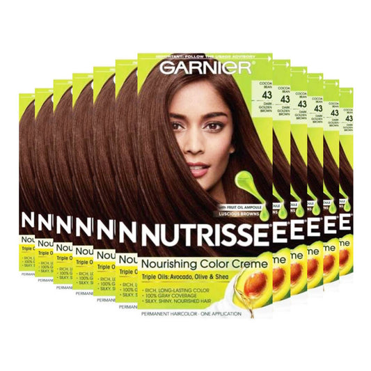 Garnier Nutrisse Nourishing Color Creme - Dark Golden Brown (Cocoa Bean 43) - 12 Pack