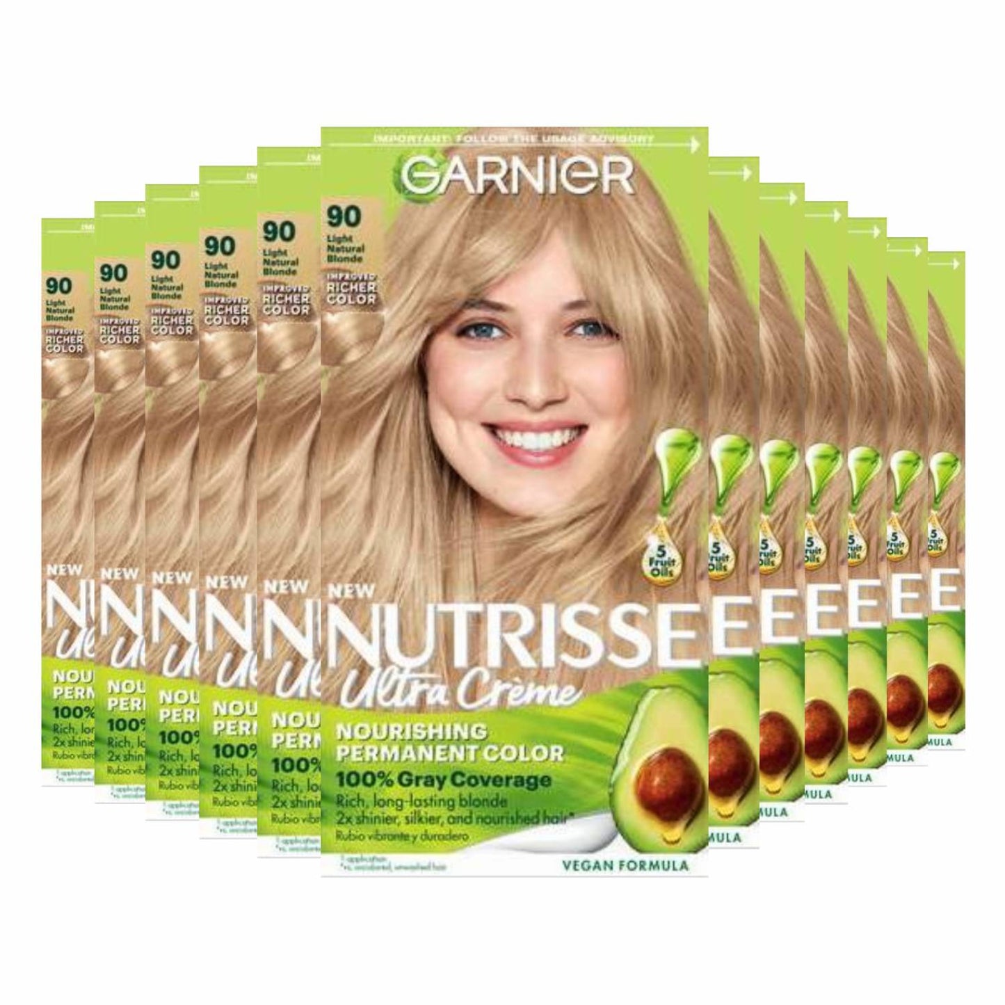 Garnier Nutrisse Nourishing Color Creme - Light Natural Blonde (90) - 12 Pack