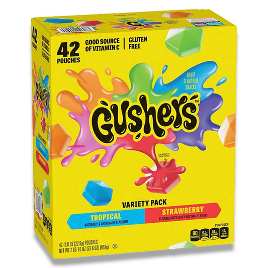 Gushers Strawberry Splash and Tropical Flavors - 0.8 Oz - 42 Ct