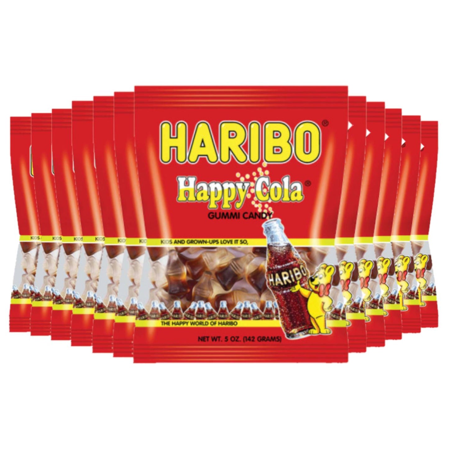 Haribo Gummi Candy, Happy Cola, 5 ounce, 12 Pack
