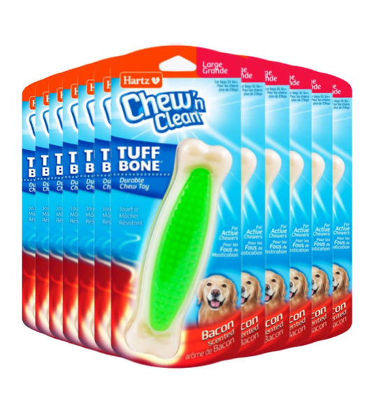 Hartz Chew 'n Clean Tuff Bone Dog Toy - Large - 12 Pack