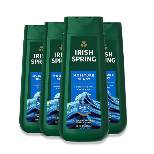 Irish Spring Moisture Blast Body Wash for Men, 20 Oz - 4 pack