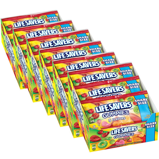 Life Savers Gummies Five Flavors Candy Share Size Bulk - 6 Pack of 15ct - 4.2oz/