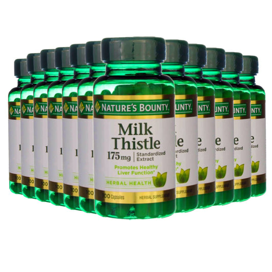Nature's Bounty Milk Thistle 175 Mg Standardized Extract - 100 Capsules - 12 Pack