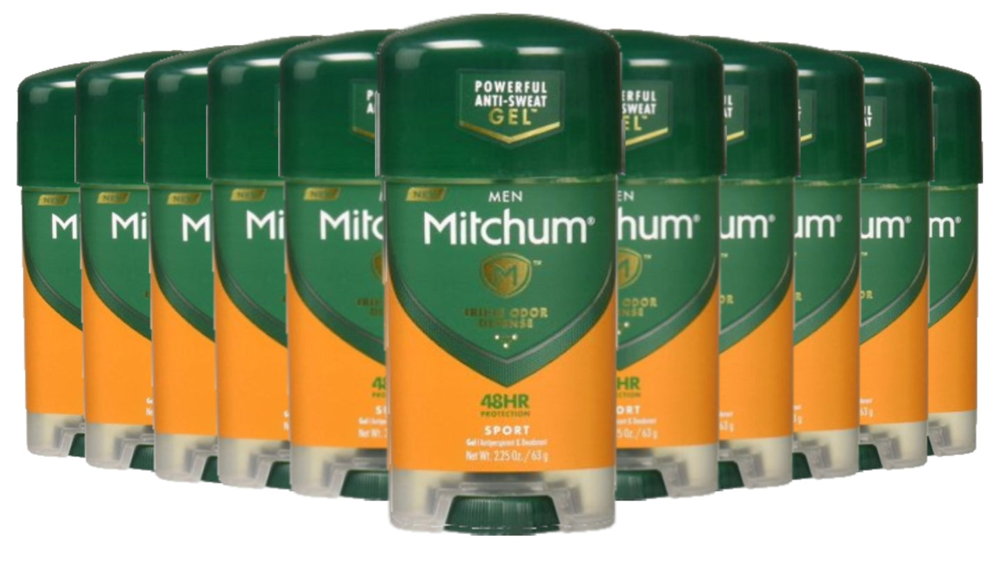 Mitchum Men Clear Gel Antiperspirant Deodorant, Sport - 2.25 Oz - 12 Pack
