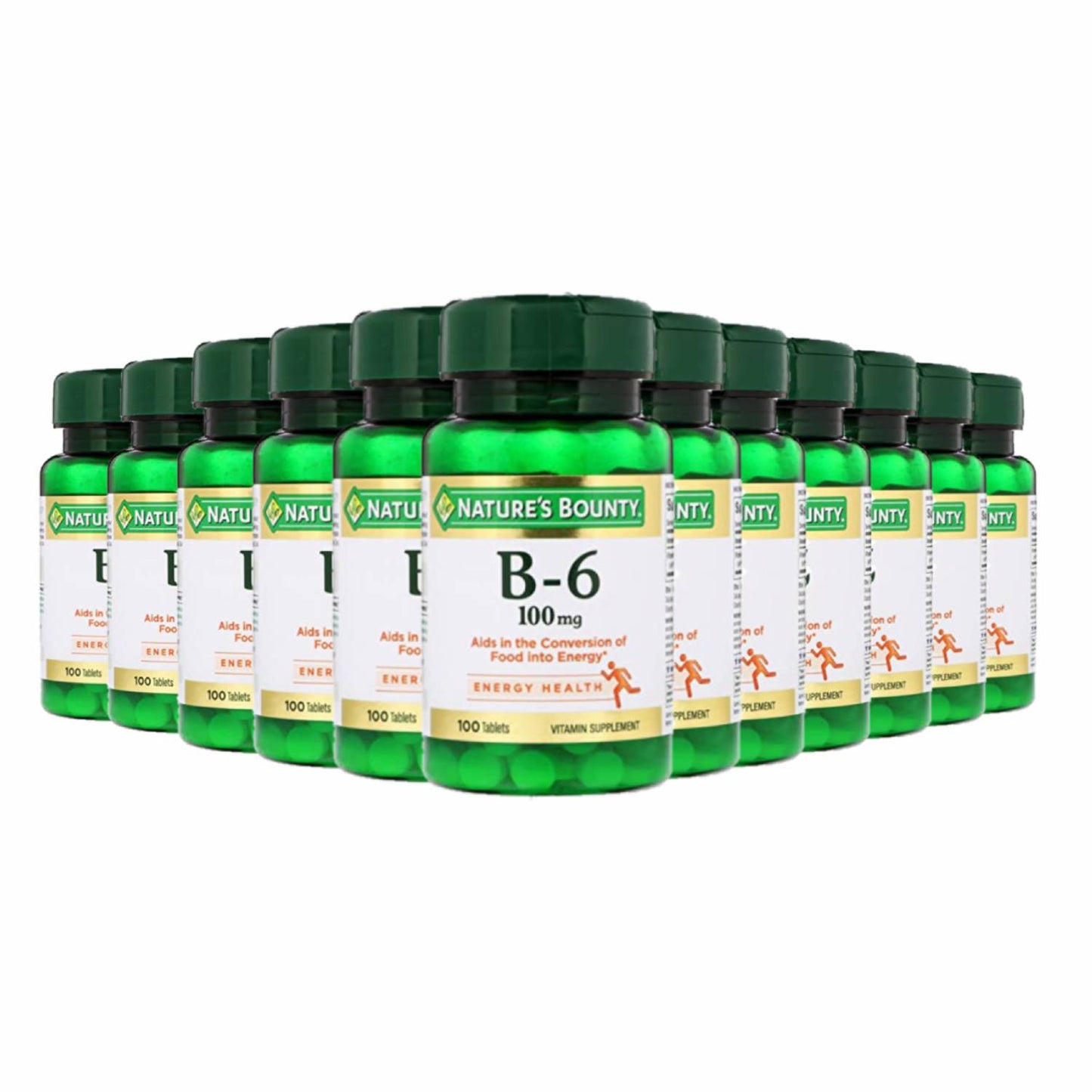 Nature's Bounty Vitamin B6, 100mg, 100 Tablets - 12 Packs