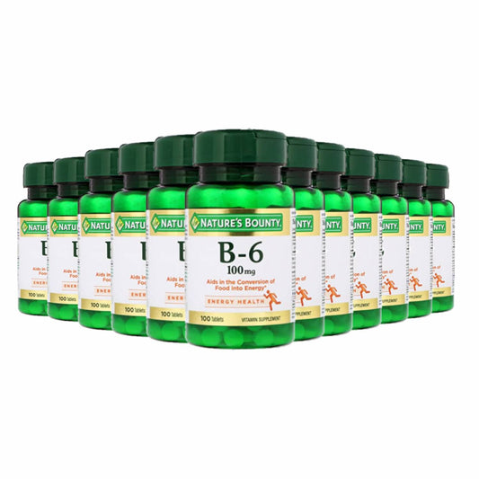Nature's Bounty Vitamin B6, 100mg, 100 Tablets - 12 Packs