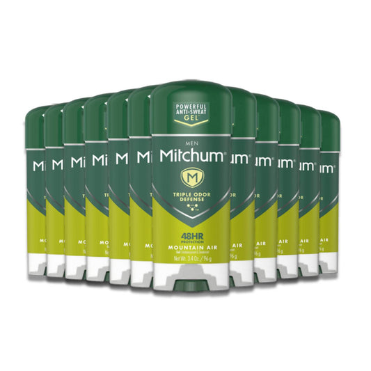 Mitchum Anti-Perspirant & Deodorant Clear Gel, Mountain Air - 3.4oz.- 12 Pack