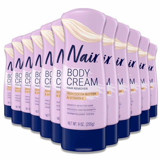 Nair - Body Cream, Hair Remover, Rich Cocoa Butter & Vitamin E - 9 oz - 12 Pack