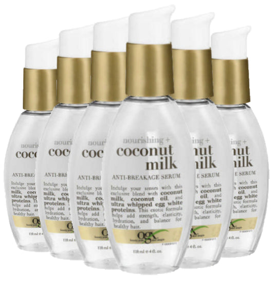 OGX Nourishing Coconut Milk Anti-Breakage Serum, 4 oz - 6 Pack