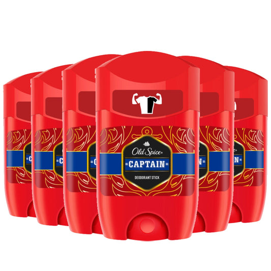 Old Spice Stick Deodorant Captain - 1.7 oz/ 50 ml - 6 pack
