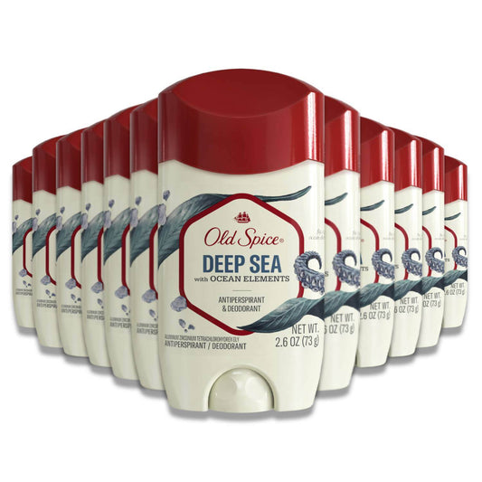 Old Spice - Invisible Solid Antiperspirant Deodorant for Men, Deep Sea Scent - 2.6 oz - 12 Pack