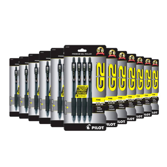Pilot G2 Premium Retractable Gel Ink Rolling Ball Pen Fine Point Black 4 ea - 12 Pack