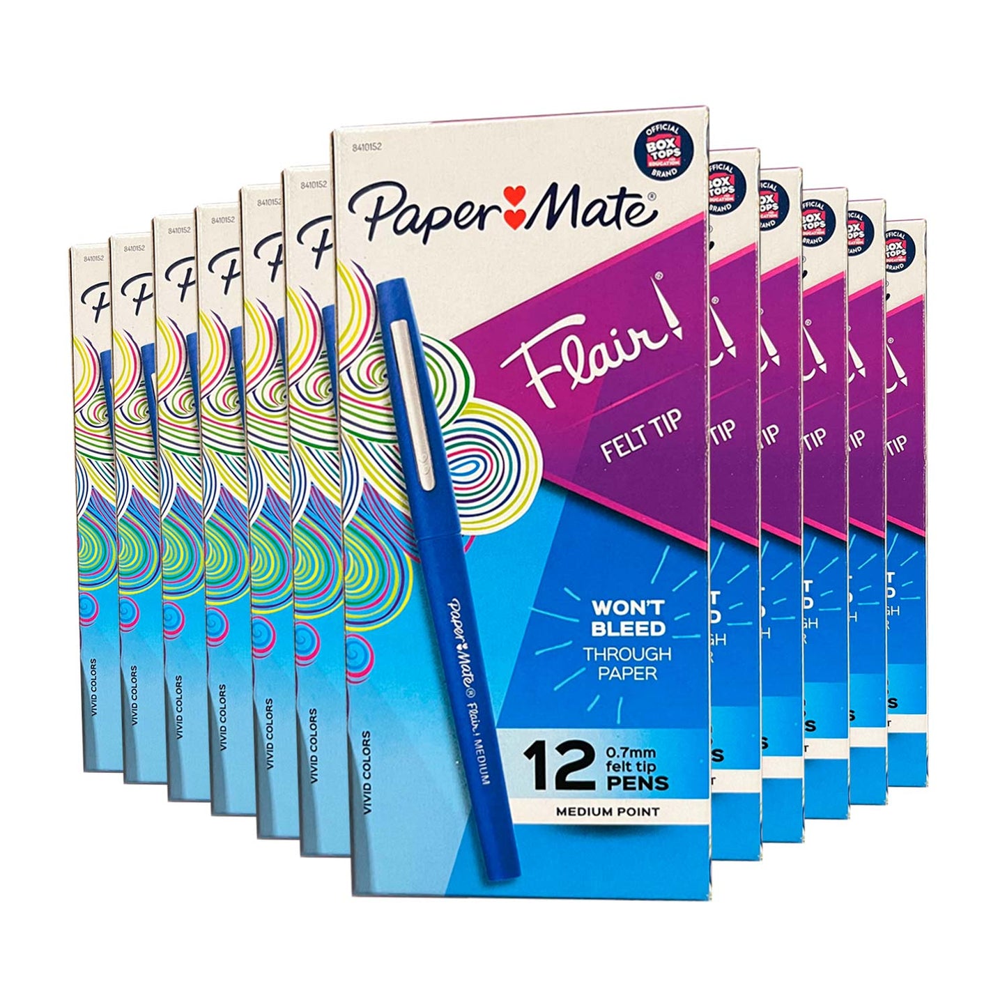 Paper Mate Flair Felt Tip Pens Medium Point Blue 12 Ct - 12 Pack - ( 144 ct )