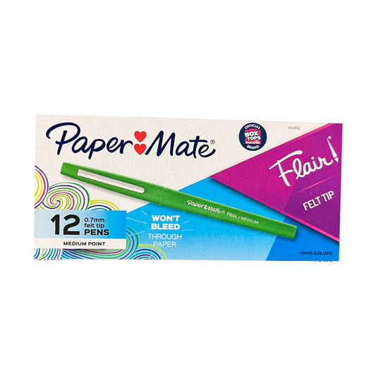 Paper Mate Flair Felt Tip Pens Medium Point Green 12 Ct - ( 144 ct )
