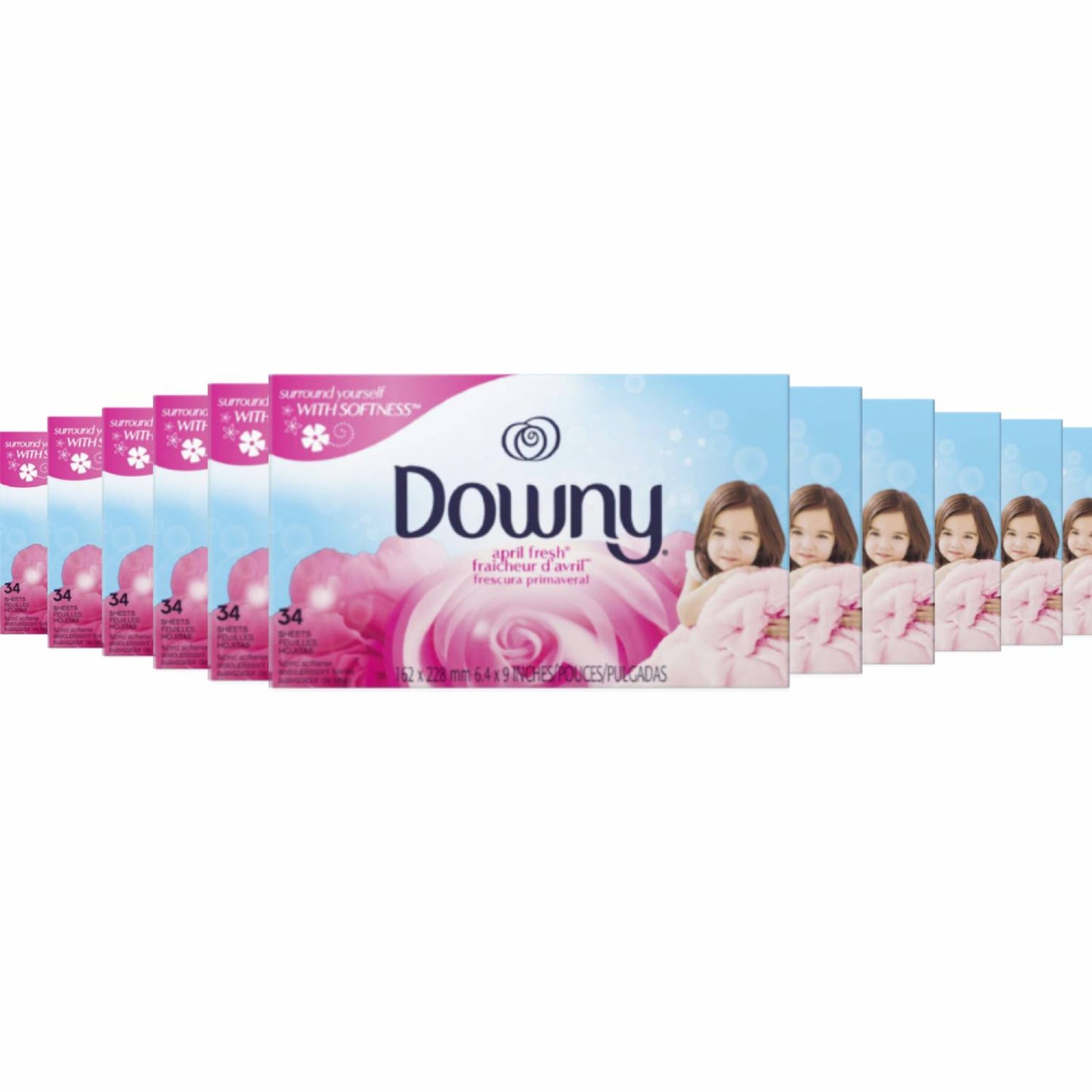 Downy April Fresh Fabric Softener Dryer Sheets, 34 Count - 12 Pack
