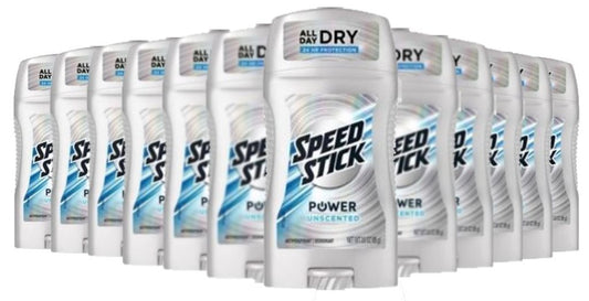 Speed Stick Antiperspirant Deodorant, Power Unscented - 3.0 oz - 12 Pack