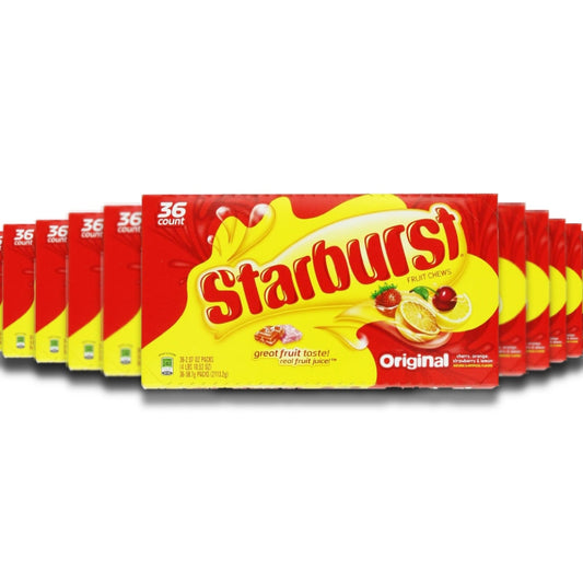 Starburst - Original Fruit Chews Candy - 2.07 oz - 10 Boxes, 36 ct - Wholesale