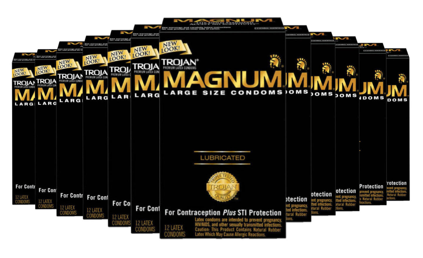 Trojan Magnum Large Lubricated - 12 ct ea - 12 Pack