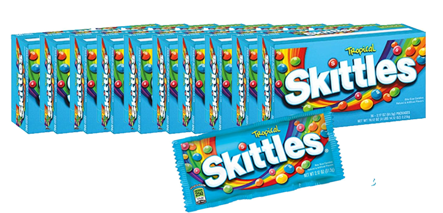 Skittles Tropical Fruity Candy - 2.17 Oz, 360 ct - 10 pack - Wholesale -