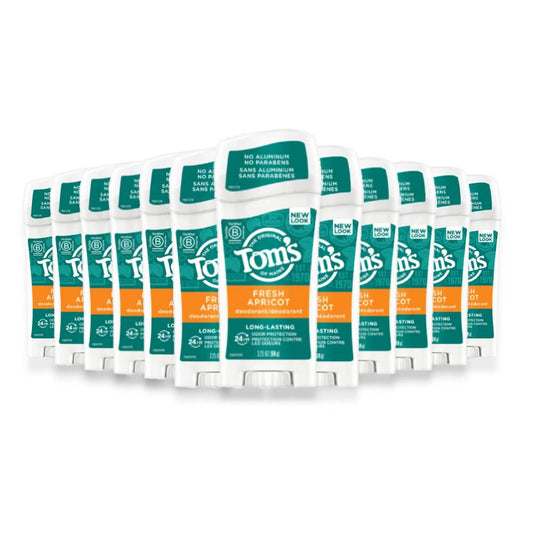 Tom's of Maine Deodorant Fresh Apricot 2.25 oz, 12 Pack