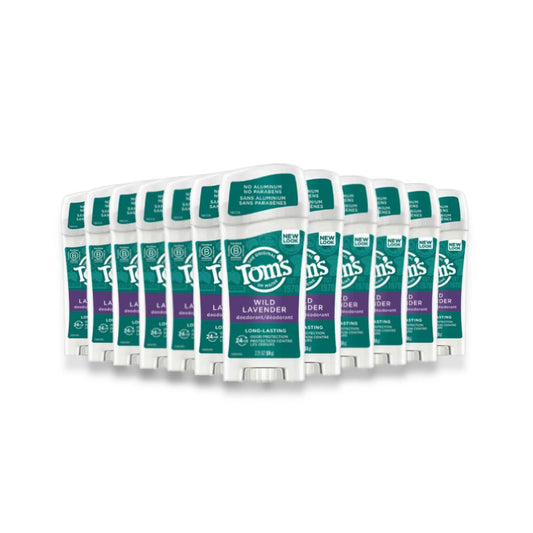 Tom's of Maine- Long-Lasting Lavender Deodorant Stick - 2.25 oz -12 Pack