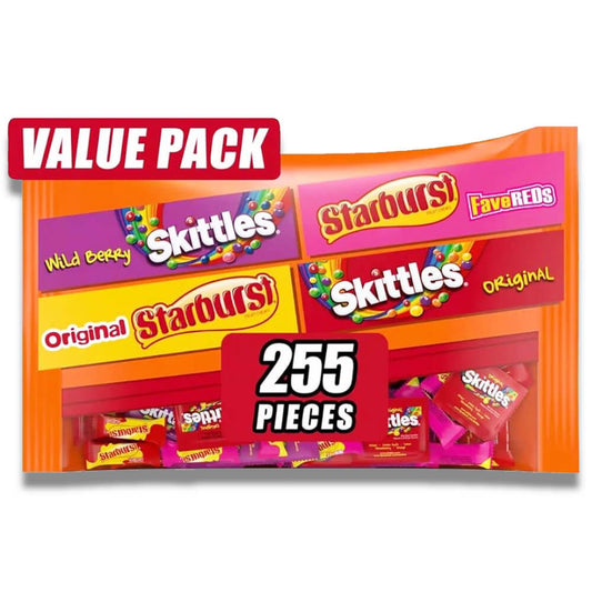 Starburst & Skittles Chewy Candy Assorted Bulk Variety Pack (255 ct., 6.5lbs)