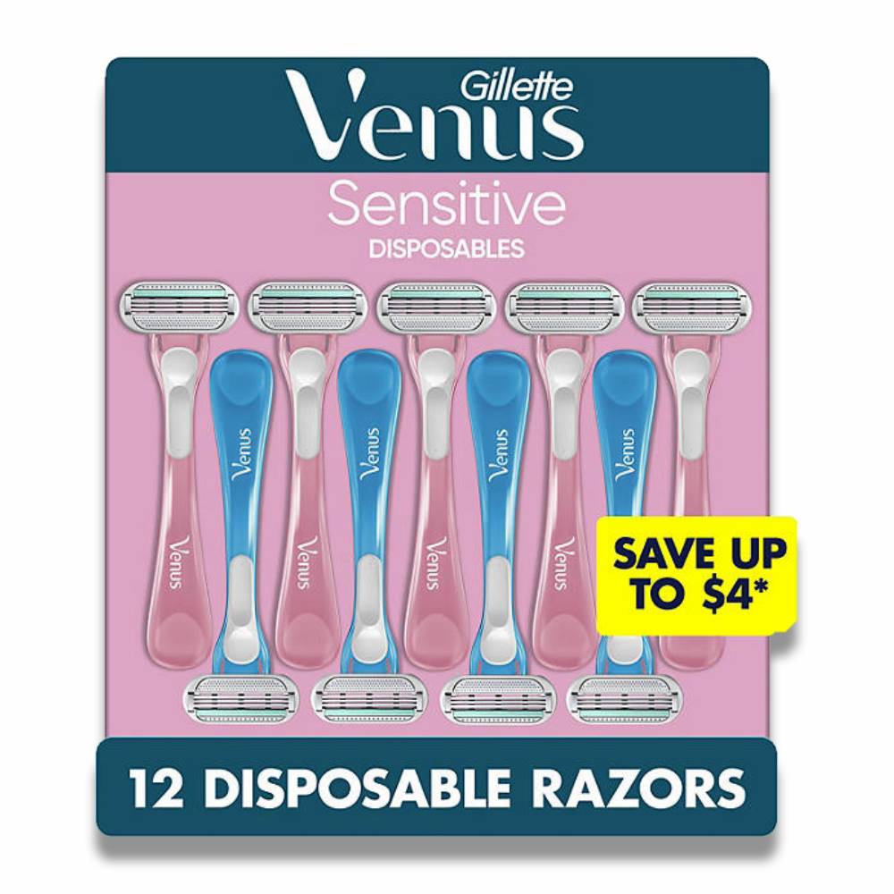Venus - Sensitive Disposable Razors for Women - 12 Ct