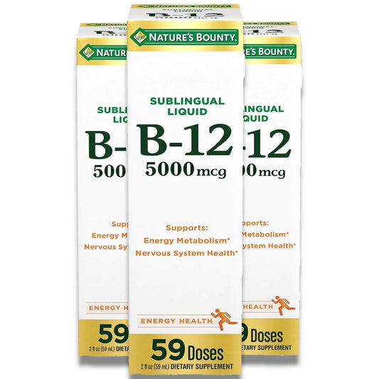 Nature's Bounty - B-12 Sublingual Liquid Energy Health - 2 Fl Oz (5000 mcg ) - 3 Pack