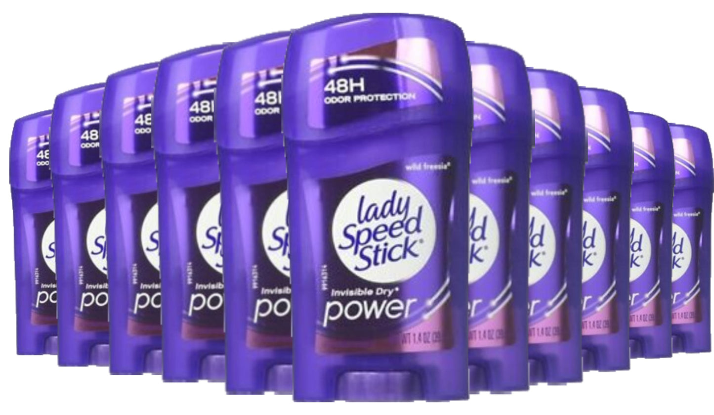 Lady Speed Stick Invisible Dry Antiperspirant & Deodorant, Wild Freesia - 1.4 oz - 12 Pack