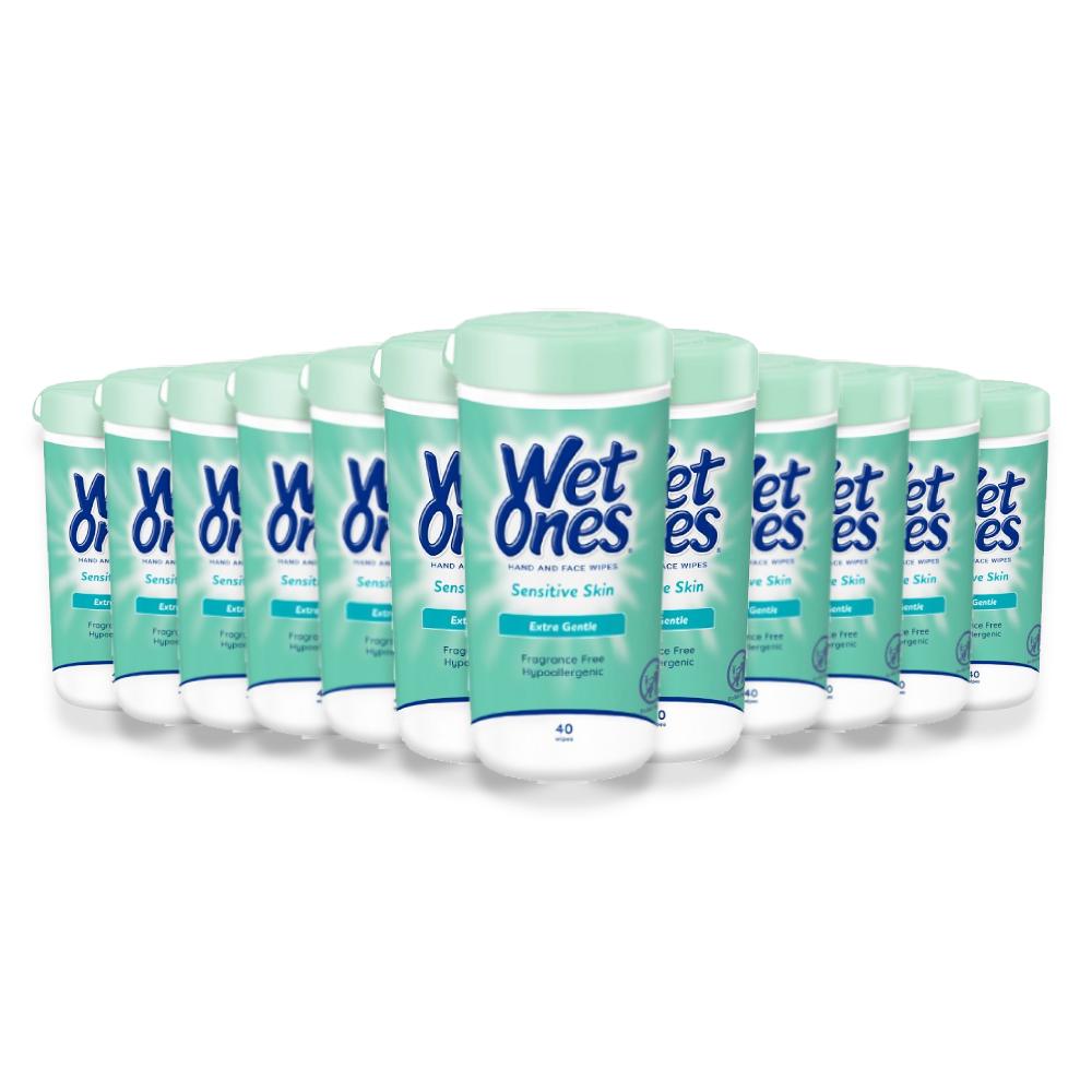 Wet Ones - Hand and Face Wipes Sensitive Skin - 40ct ea - 12 pack