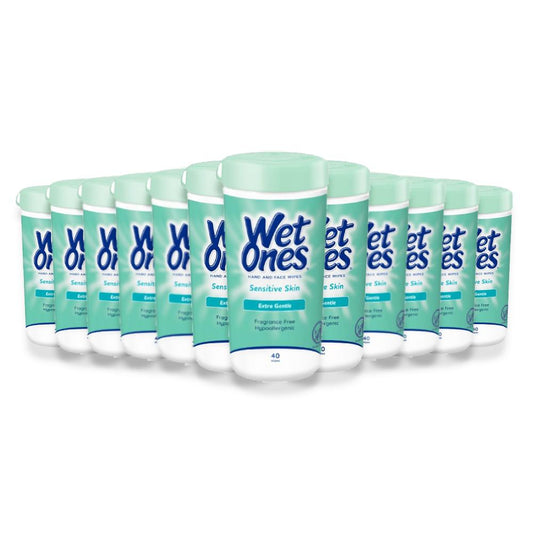 Wet Ones - Hand and Face Wipes Sensitive Skin - 40ct ea - 12 pack